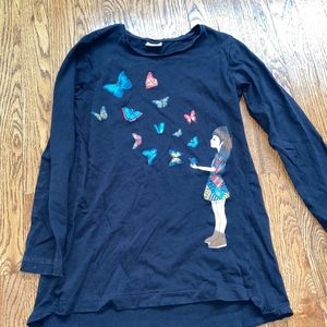 Zara black girls t-shirt sz 9/10